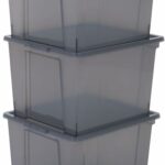 IRIS 3er-Set Aufbewahrungsboxen - Kisten mit Deckel - stapelbar - 40 Liter