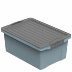 Rotho Eco Compact Aufbewahrungsbox 13l - 40 x 28 x 18 cm - blau/anthrazit