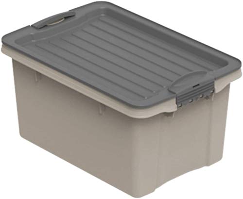 Rotho Eco Compact Aufbewahrungsbox 13l – 27 x 18,5 x 15 cm – cappuccino/anthrazit