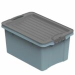 Rotho Eco Compact Aufbewahrungsbox 13l - 27 x 18,5 x 15 cm - blau/anthrazit