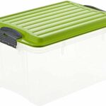 Rotho Eco Compact Aufbewahrungsbox 13l - 27 x 18,5 x 15 cm - transparent/grün