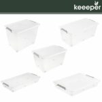 keeeper Lars Aufbewahrungsbox mit Deckel, Rollen und Clipverschluß - 58 x 39 x 16 cm
